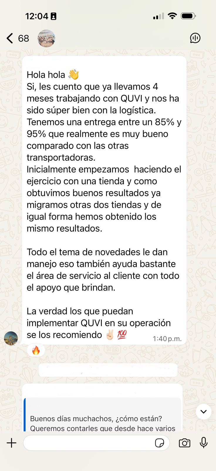 Testimonio de cliente satisfecho